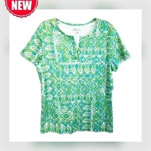 👚🆕 KIM ROGERS || casual print knit top-